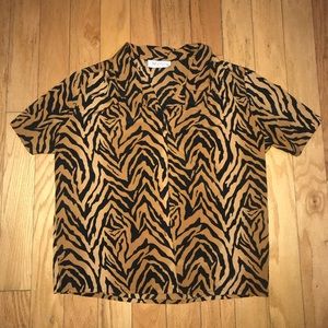 Truffles leopard print button down shirt